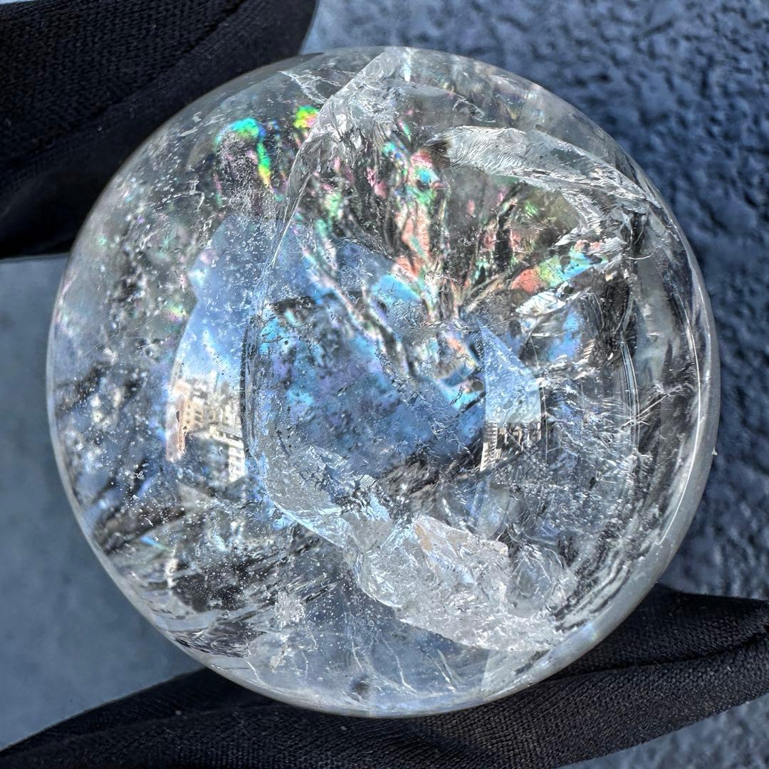 爆レア❗️アゼツライト☆レインボー☆ヒマラヤ水晶 丸玉☆虹☆パワー浄化A1321