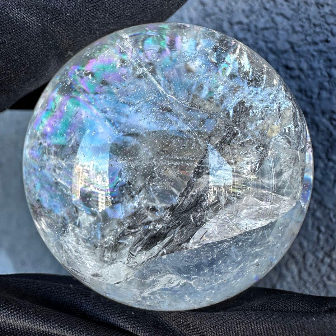 爆レア❗️アゼツライト☆レインボー☆ヒマラヤ水晶 丸玉☆虹☆パワー浄化A1321