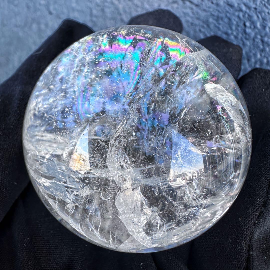 爆レア❗️アゼツライト☆レインボー☆ヒマラヤ水晶 丸玉☆虹☆パワー浄化A1321