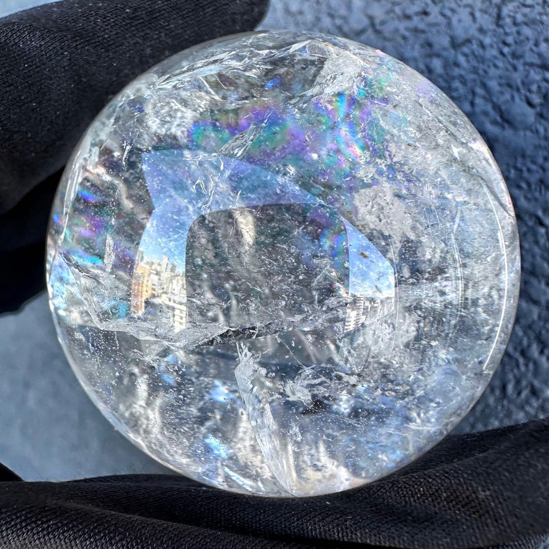 爆レア❗️アゼツライト☆レインボー☆ヒマラヤ水晶 丸玉☆虹☆パワー浄化A1321