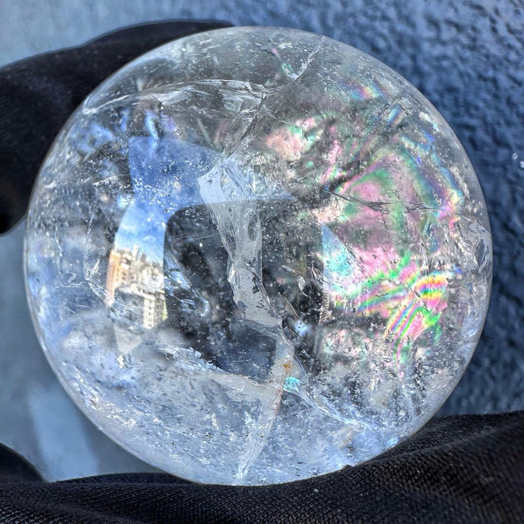 爆レア❗️アゼツライト☆レインボー☆ヒマラヤ水晶 丸玉☆虹☆パワー浄化A1321