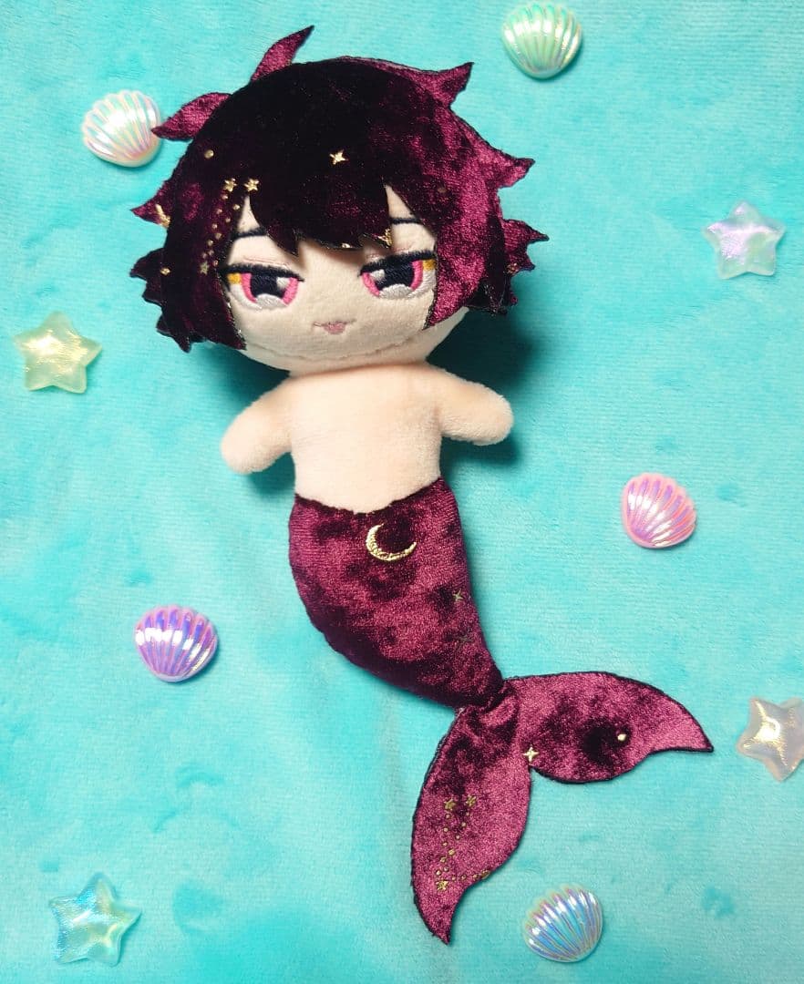 無属性　ぬいぐるみ　オリジナル　ハンドメイド　星屑の人魚くん