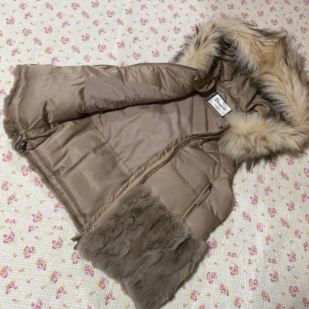 ダイアグラム ヘムファーダウンベスト 36 ふわふわ ファー ボア DMW