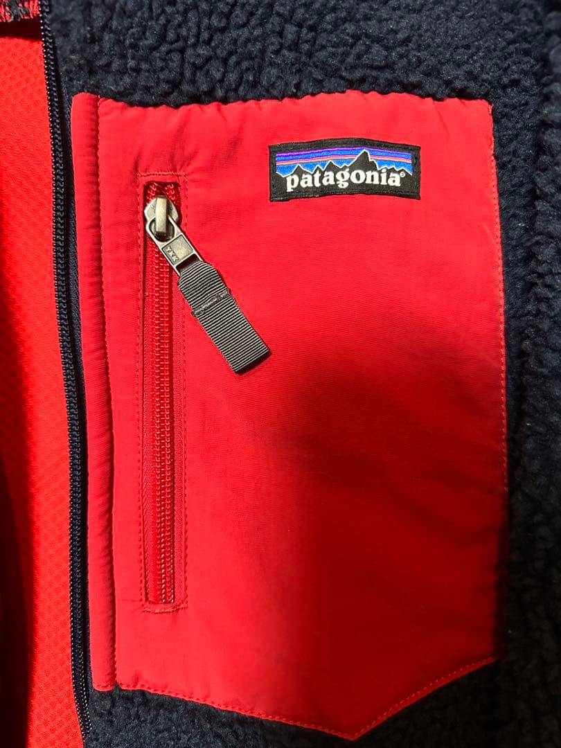 Patagoniaパタゴニア　レトロX フリース　ネイビー×レッド　Sサイズ