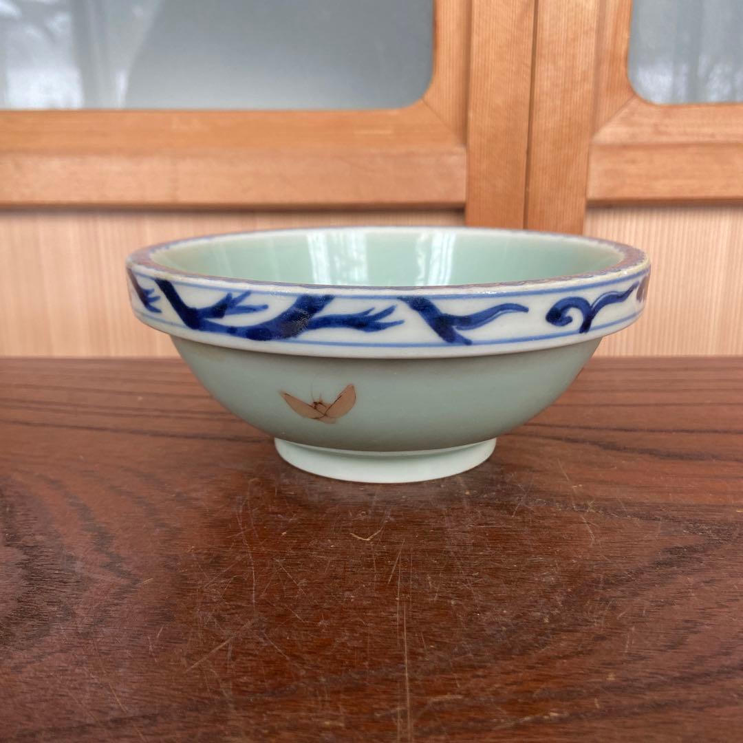古伊万里色絵折枝牡丹文玉縁鉢 江戸時代