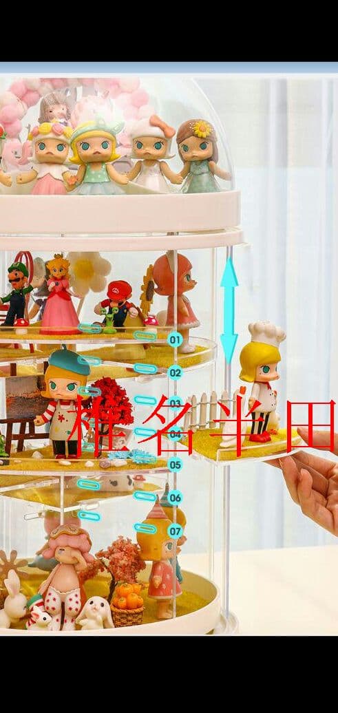 収納展示棚 防塵回転フィギュア収納ケース 透明ディスプレイボックス .\