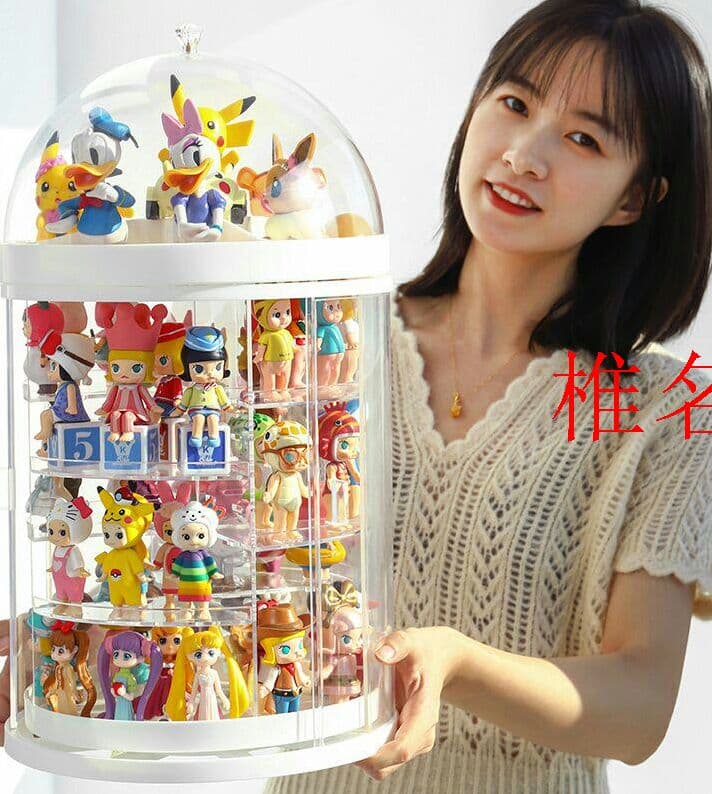 収納展示棚 防塵回転フィギュア収納ケース 透明ディスプレイボックス .\
