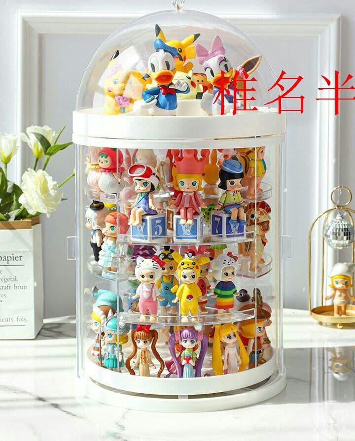 収納展示棚 防塵回転フィギュア収納ケース 透明ディスプレイボックス .\