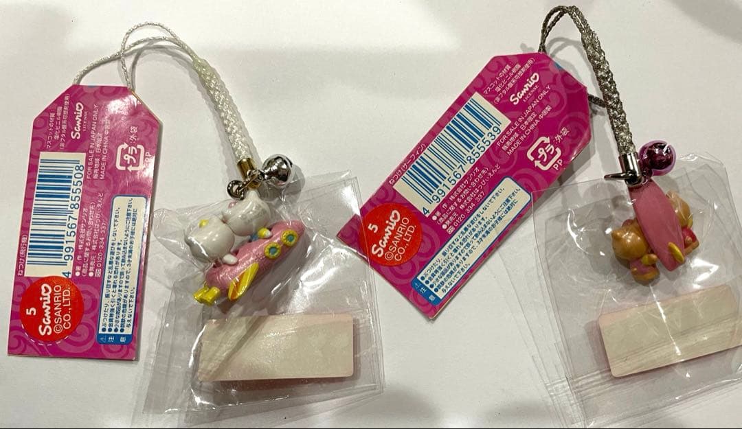 M*a様 ハローキティ 根付 ストラップ　キティ&ミミイ　飛行機　　最終値下げ