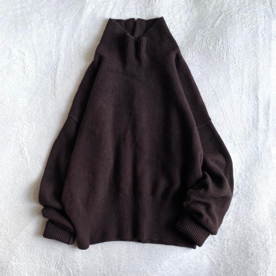 【美品✨】martinique カシミヤミックスウールタートル　金釦　ブラウン