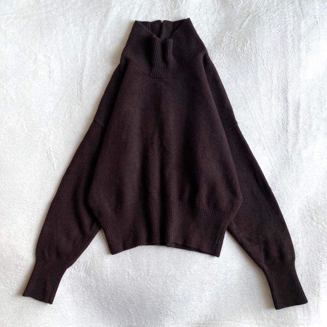 【美品✨】martinique カシミヤミックスウールタートル　金釦　ブラウン