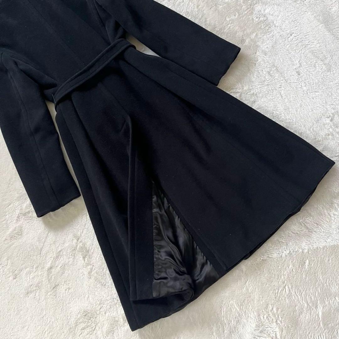 希少42✨マックスマーラMAX＆Co.アンゴラ女優襟ロングコート黒マニュエラXL