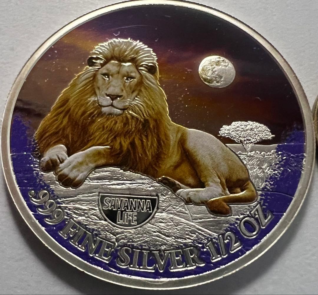 め*ん様 2022年カメルーン 500フラン銀貨1/2オンス銀貨サバンナライフラ