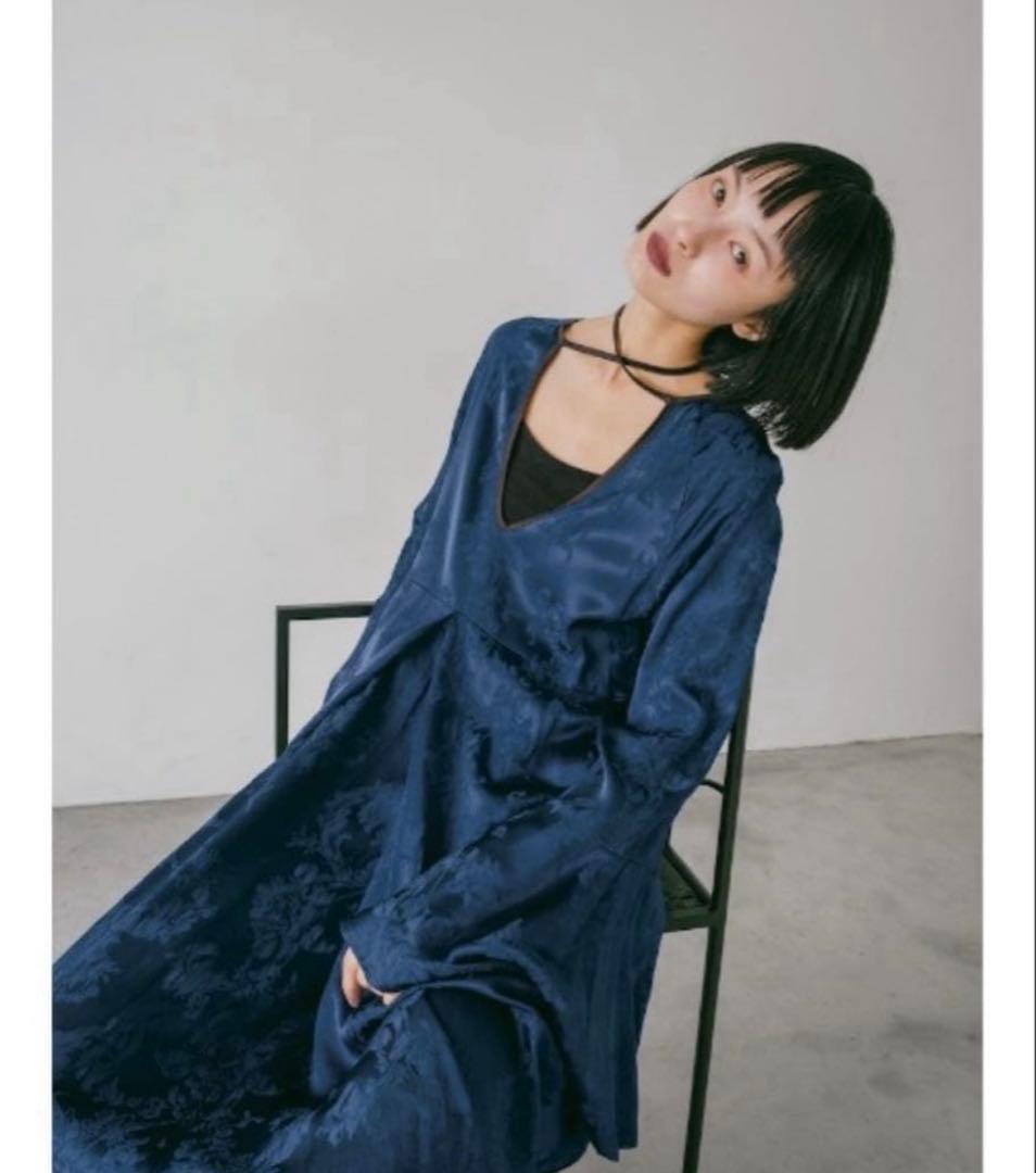 sahara marte フラワージャガードパイピングドレス