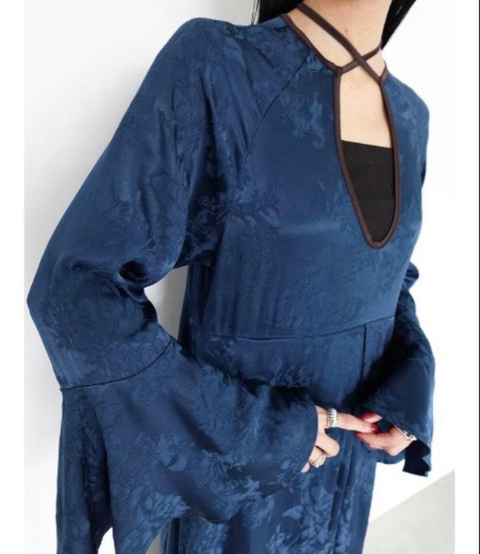 sahara marte フラワージャガードパイピングドレス