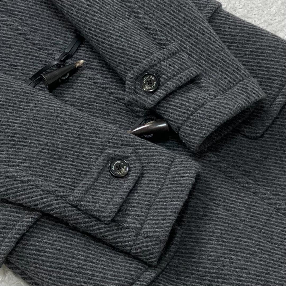 極美品✨マッキントッシュ ダッフルコート ヘリンボーン チェック柄 グレー S