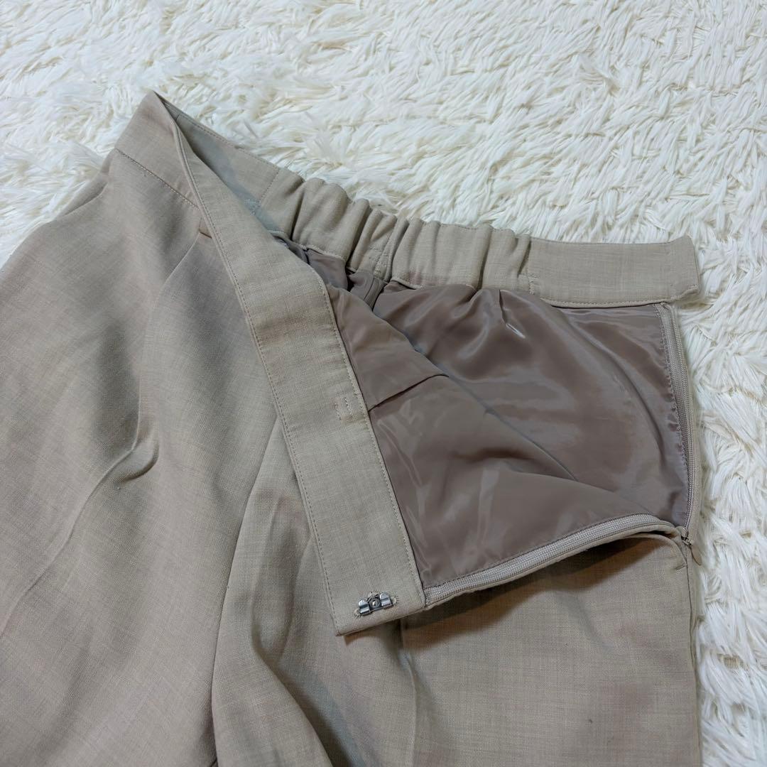 グリーンレーベルリラクシング 洗える ノーカラーパンツスーツ ワイドパンツ 40