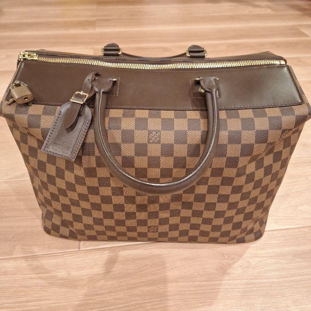 ダミエパターン ボストンバッグ 大容量
