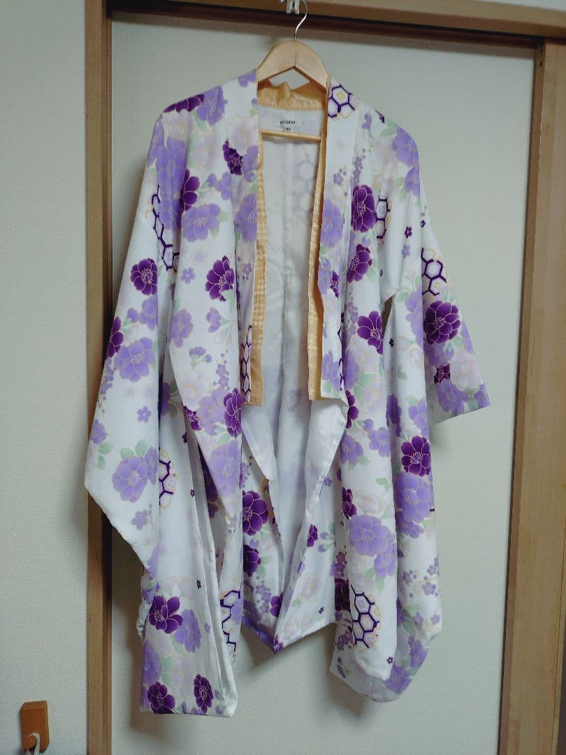 紫色花柄 袴セット 150-160cm