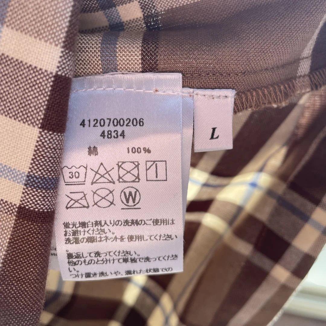stockholm surfboard club チェックシャツ　ベージュ　L