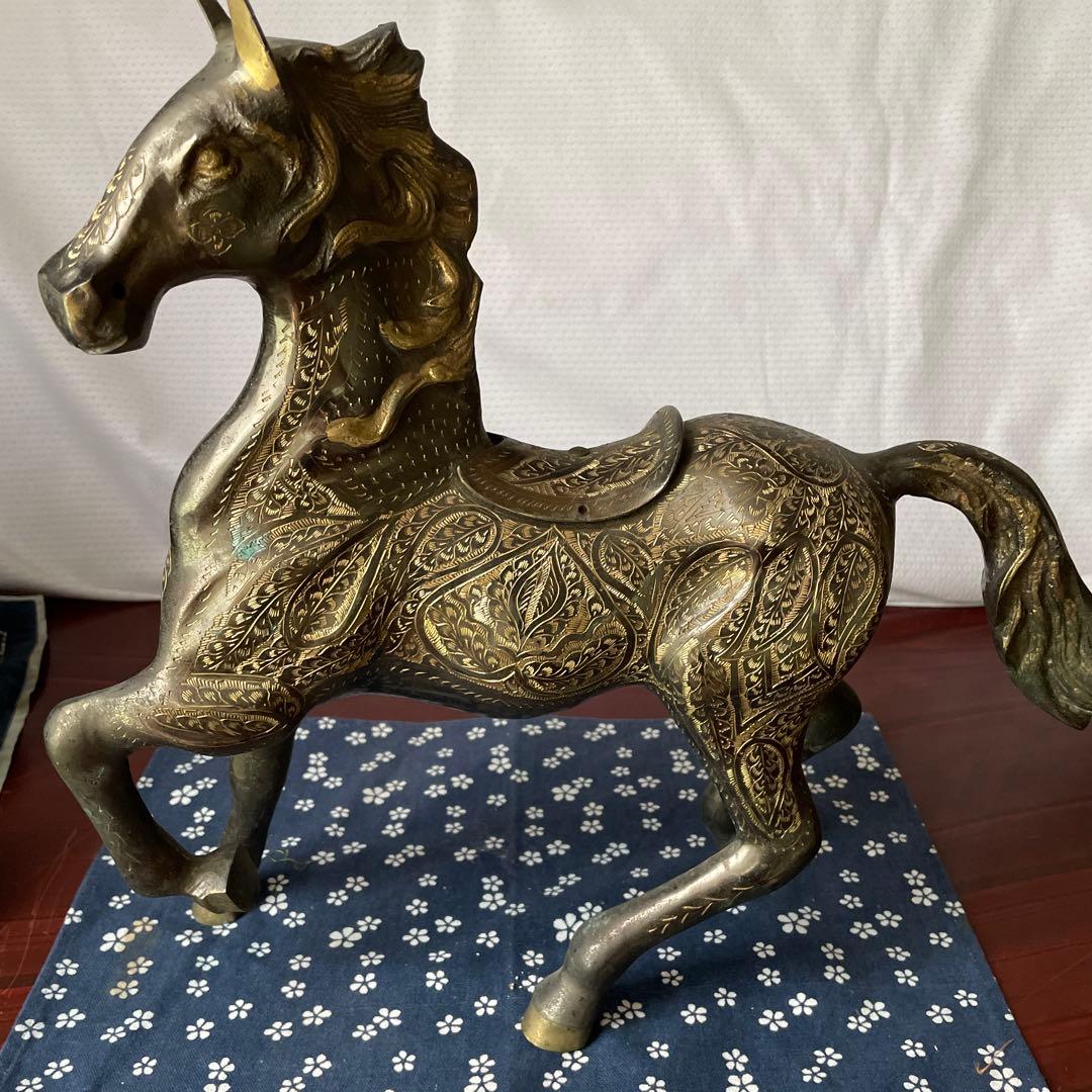 青銅　馬　置物