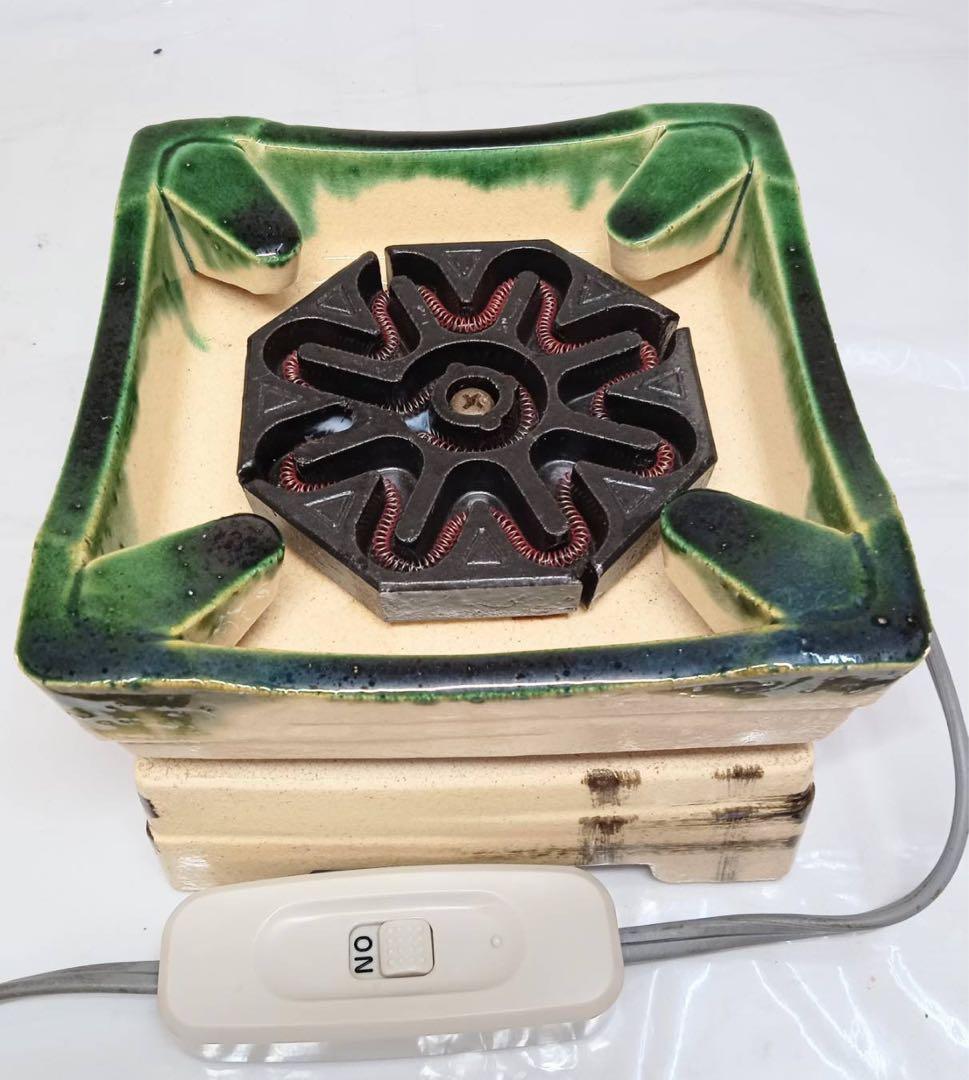 野々田商店 卓上 江戸火鉢 風炉 陶製電熱器 瓶掛 茶道具 電気コンロ