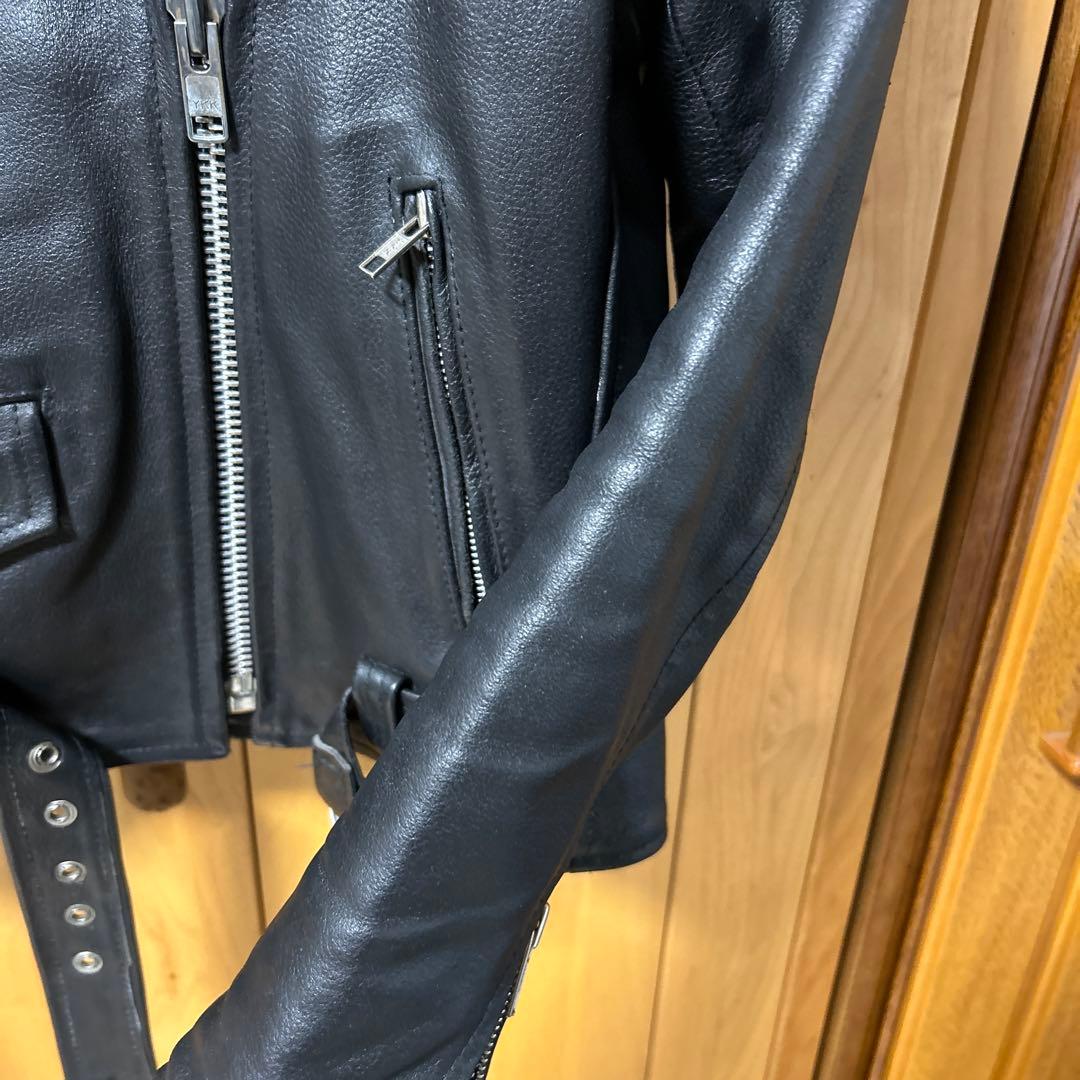 Echtes Leder ダブルライダース レザー 黒