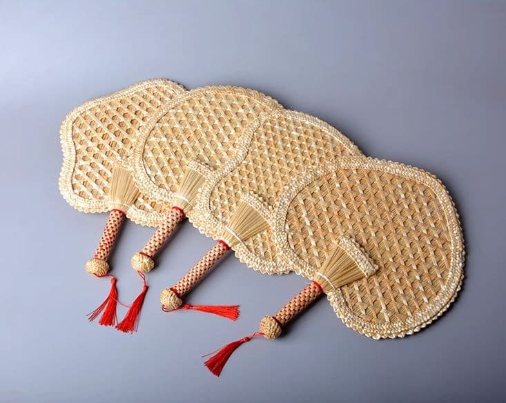 竹細工 4点 扇子 古典な中国風 極上品 工芸品 美術品  手作工芸品