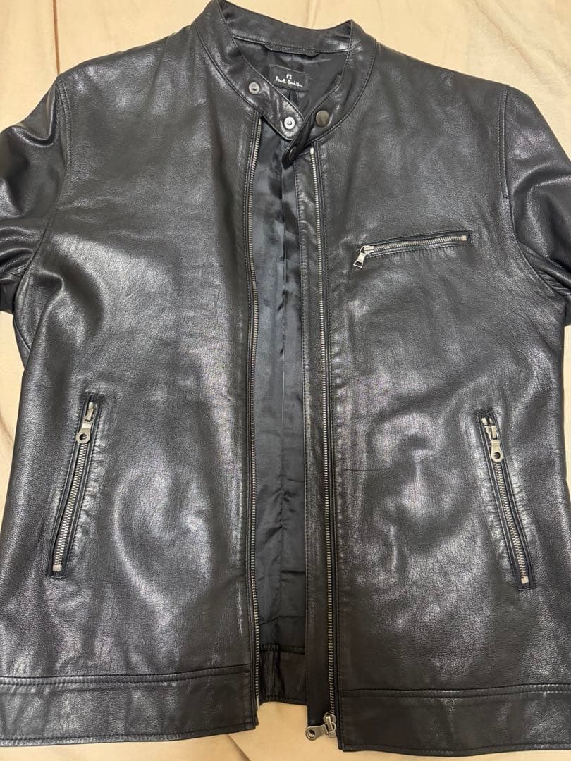 【美品】ポールスミス Paul Smithラムレザー シングルライダース XL