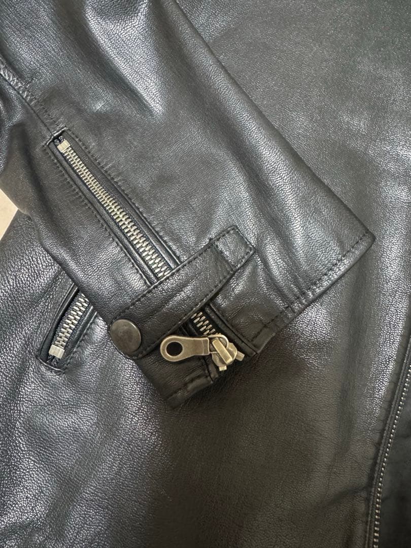 【美品】ポールスミス Paul Smithラムレザー シングルライダース XL