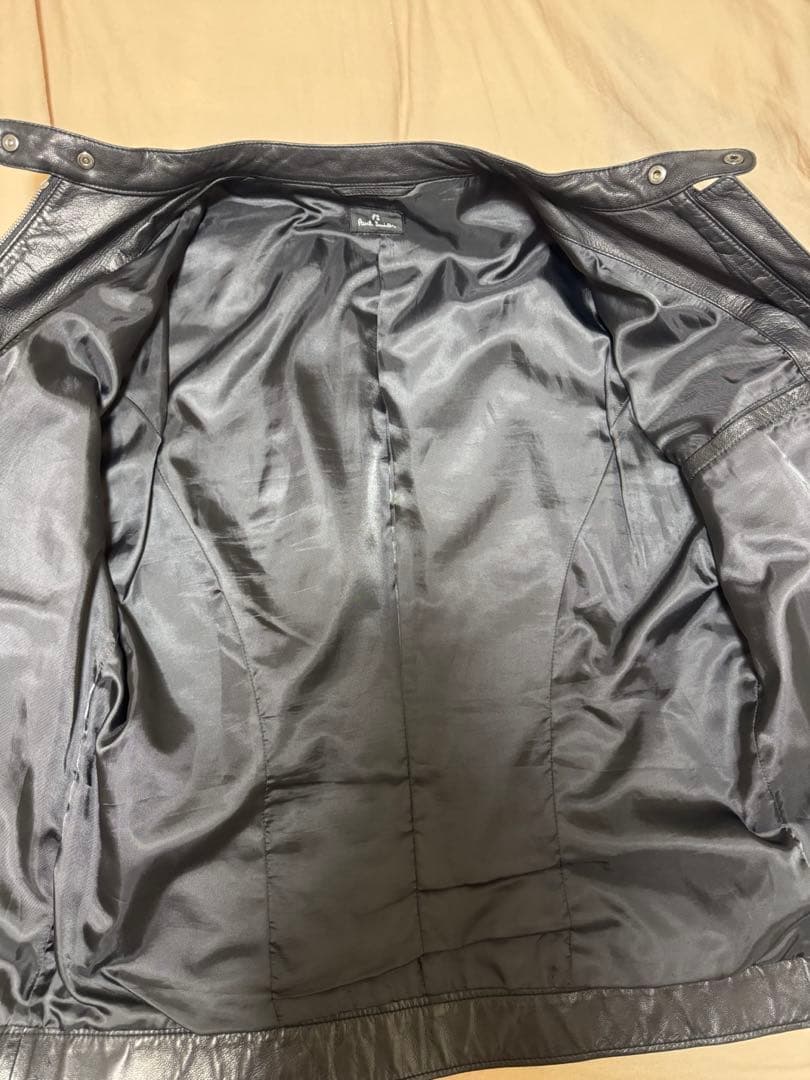 【美品】ポールスミス Paul Smithラムレザー シングルライダース XL