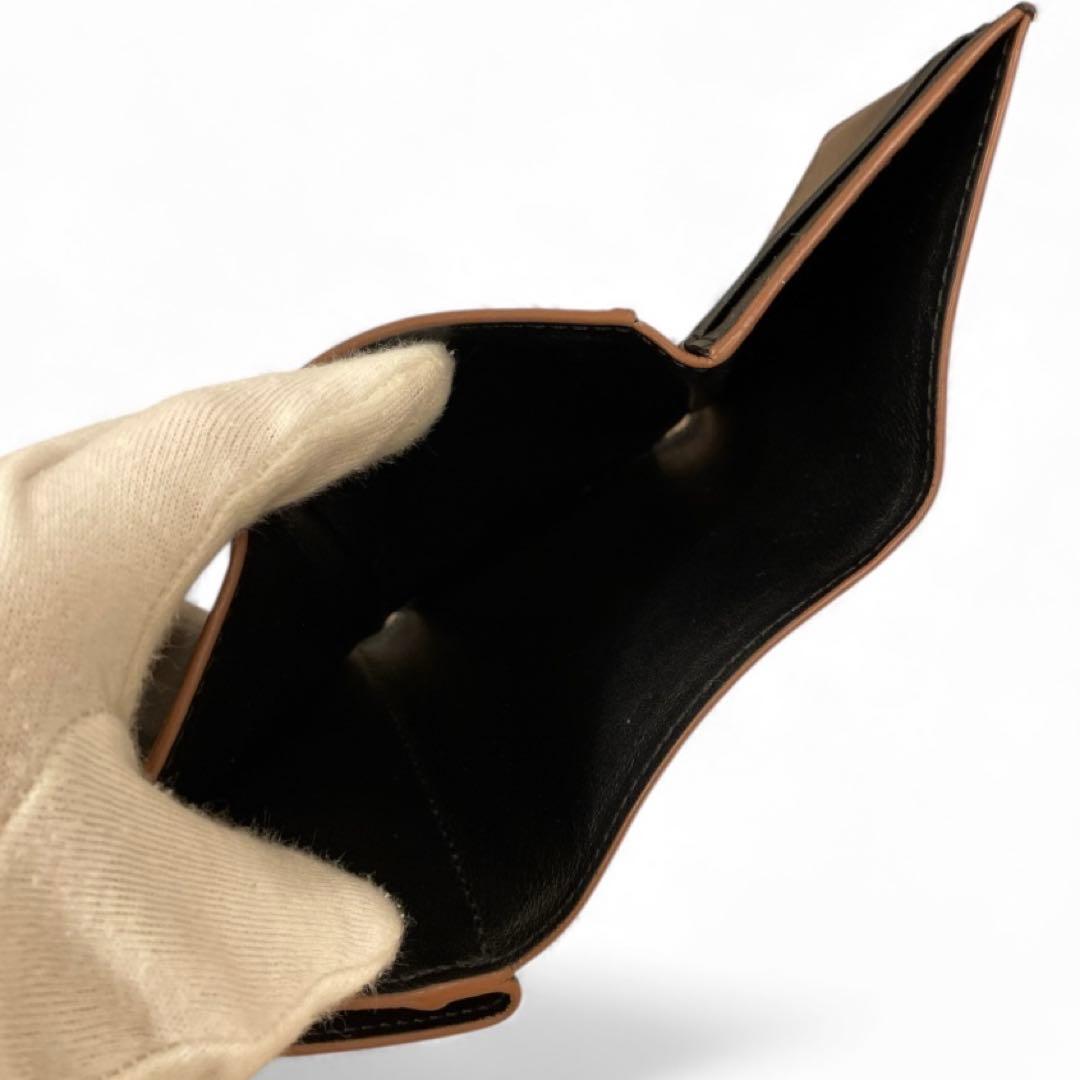 【極美品】LOEWE アナグラム トライフォールド 三つ折り財布 ブラック 黒