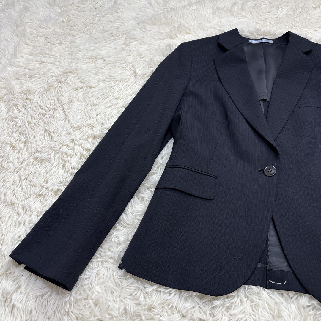 【未使用品】レミュー　セットアップ　ウォッシャブル　ストレッチ　ネイビー　L-M