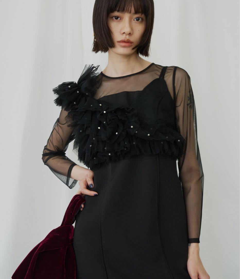 ANDRESD パールビスチェドレス /pearl bustier dress