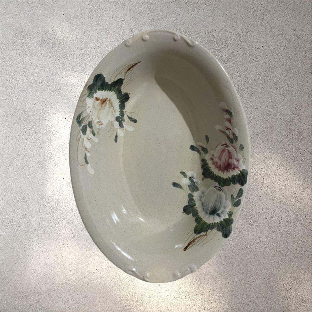 (VNEM1-14-1) ベトナム ソンベ焼き 深皿 グレージュ ナンセラミック