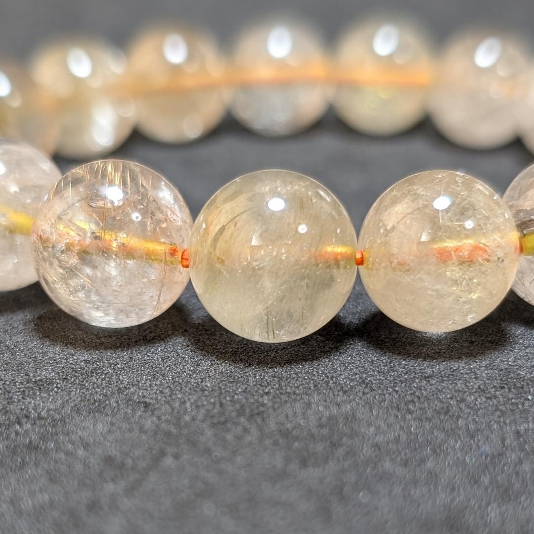 透明感重視 ゴールドルチルクォーツ ブレスレット 12ミリ 金針水晶 最強天然石