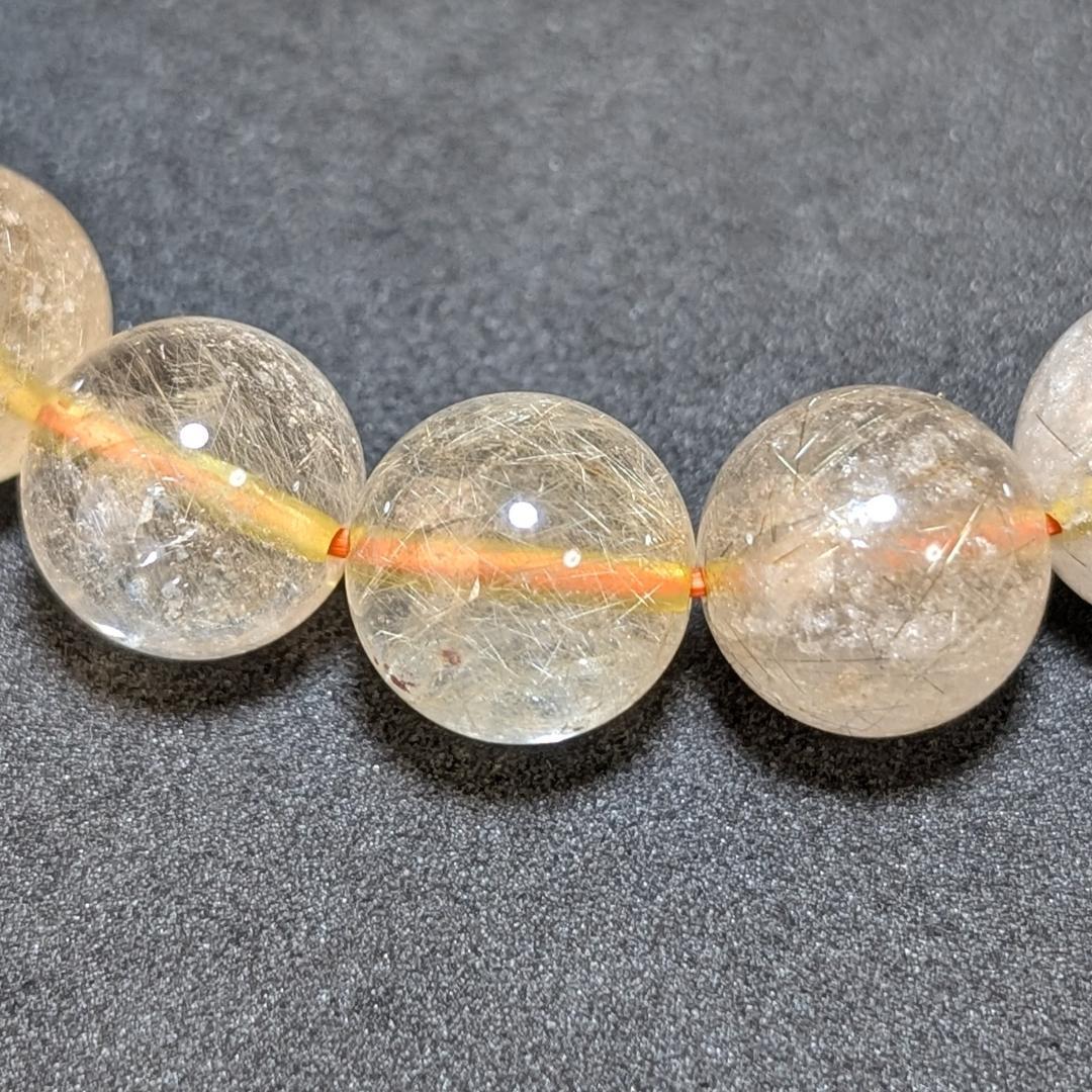 透明感重視 ゴールドルチルクォーツ ブレスレット 12ミリ 金針水晶 最強天然石