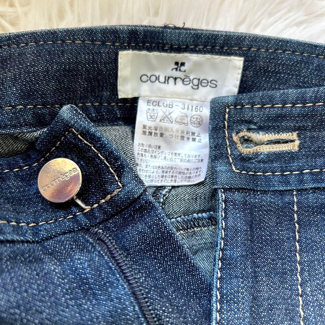 vintage courreges denim pants バックロゴ　希少