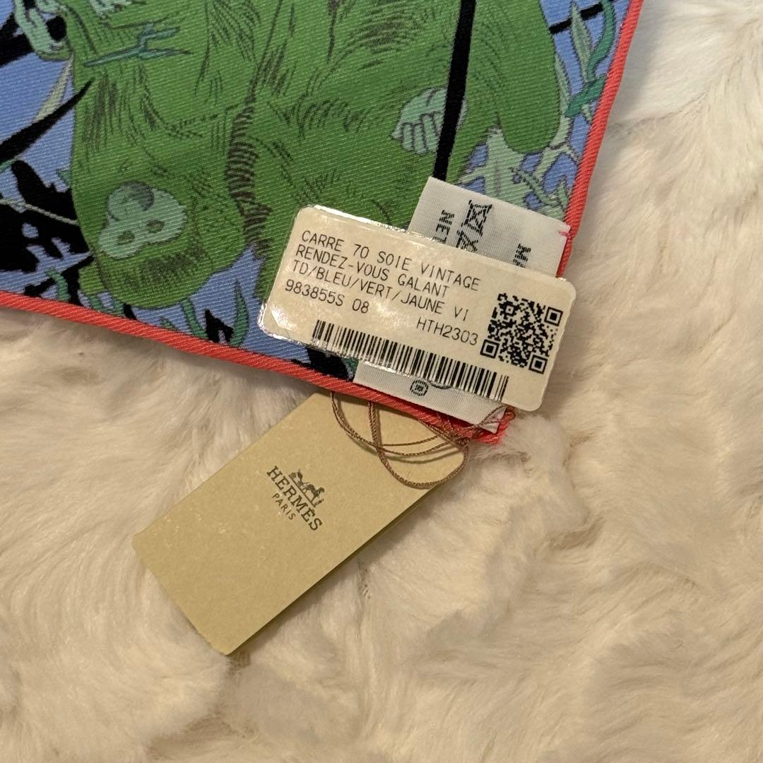 エルメス レディース カレ70 ランデヴー・ギャラン シルク100％