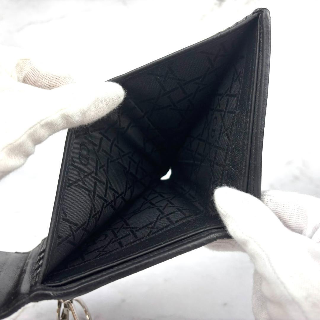 【金具チャーム】Dior⭐ディオール【カナージュ】ロータスウォレット⭐折り財布