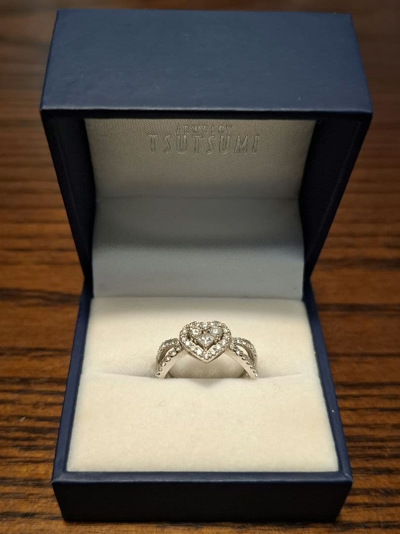 【Min様】K18WG 0.54ct 12号 ハートモチーフ ダイヤモンドリング