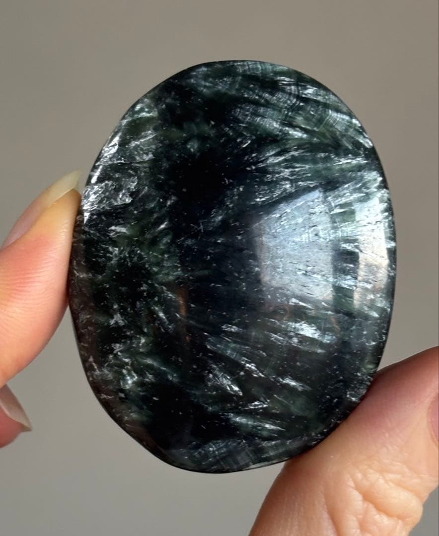 レア　高品質　セラフィナイト　パーム　握り石