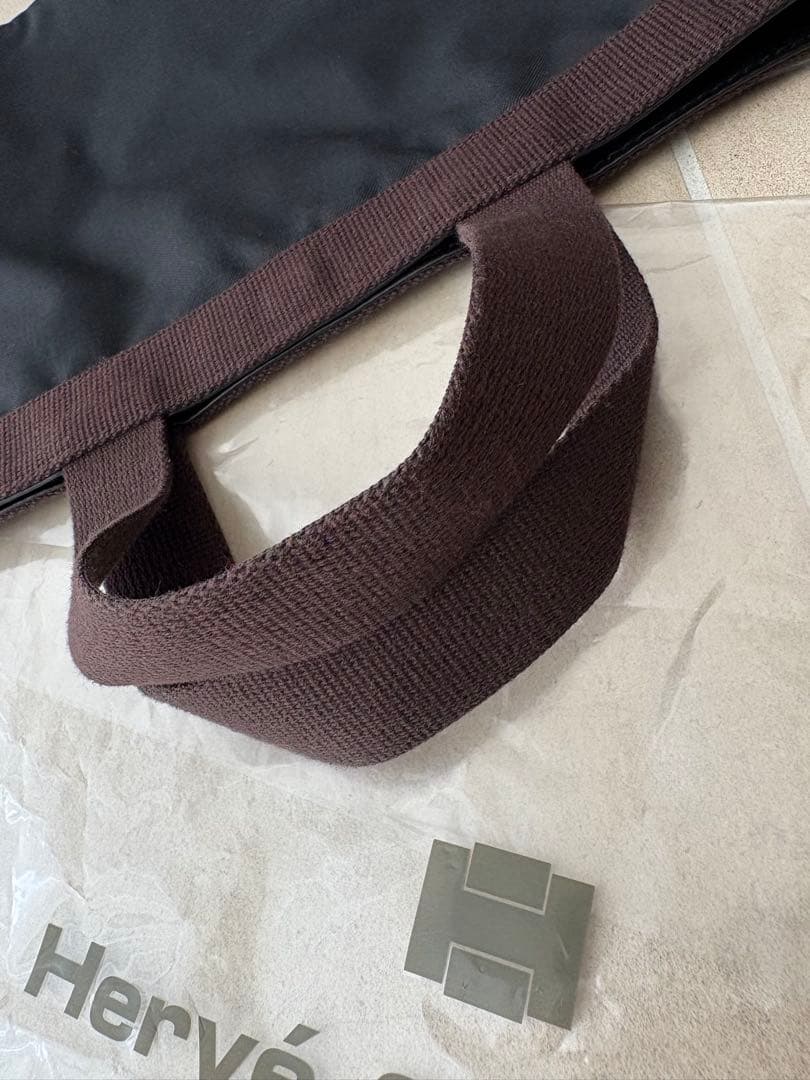エルベシャプリエ 707C コーデュラ舟型トートM ノワール×モカ