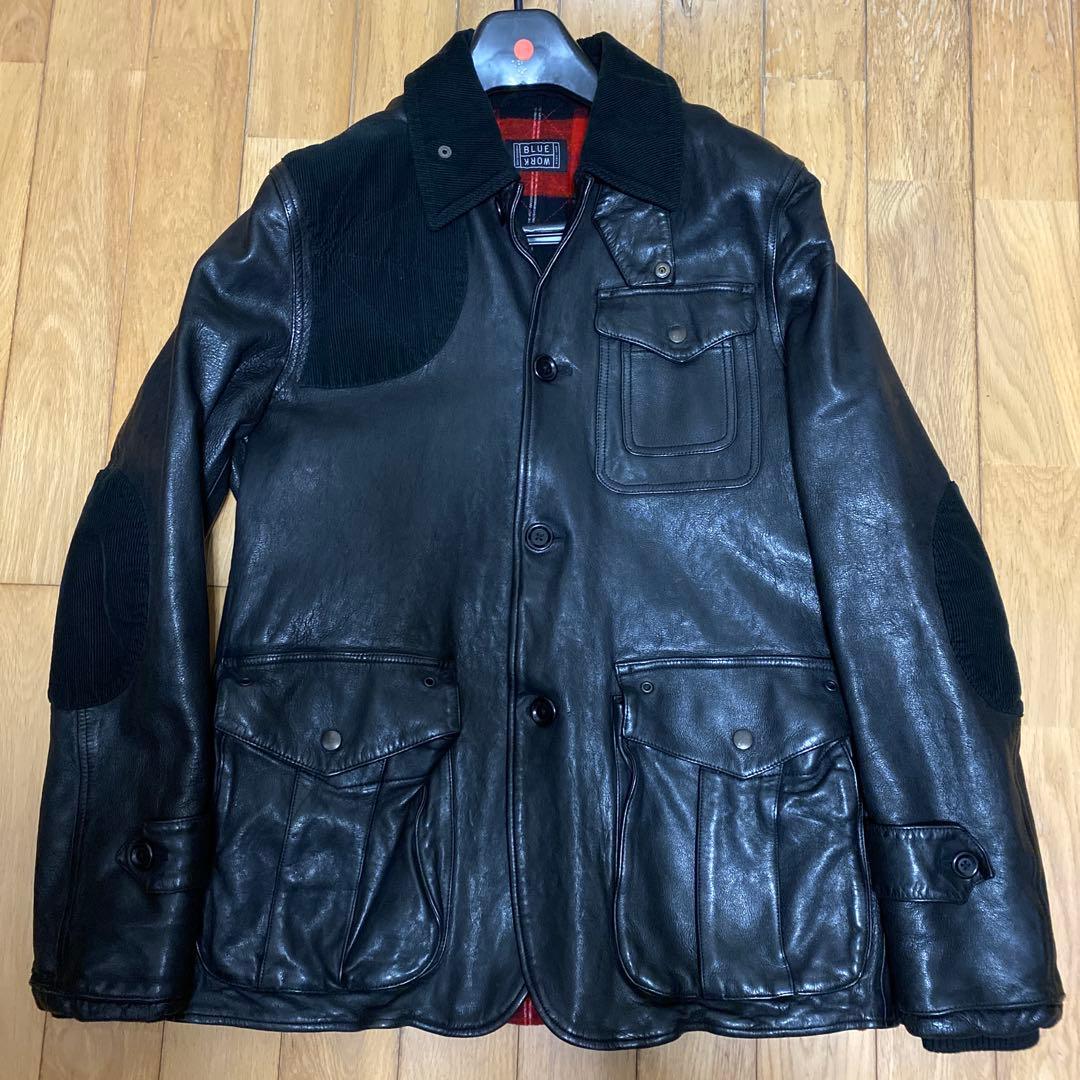 トゥモローランド BLUE WORKラムレザー ハンティングジャケット L