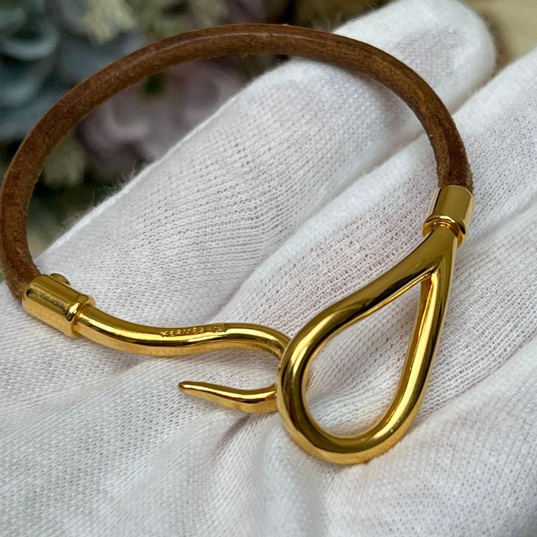 エルメス ジャンボ ゴールド ブラウン ブレスレット レザー アクセサリー