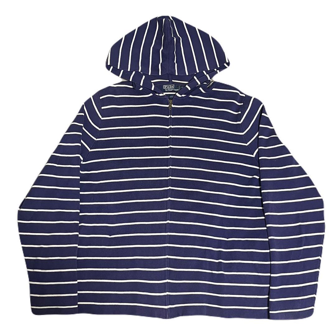 polo ralph lauren ボーダー　ジップパーカー　コットン