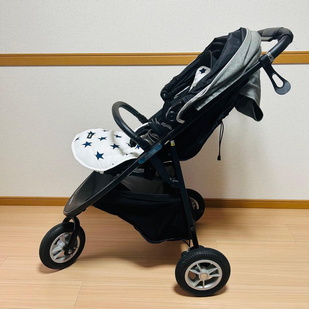 【美品】Aprica AB型　スムーヴプレミアム　ベビーカー　三輪　グレー