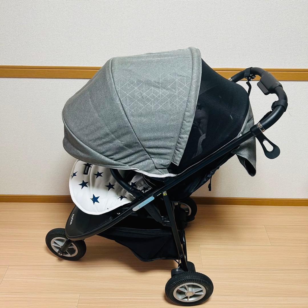 【美品】Aprica AB型　スムーヴプレミアム　ベビーカー　三輪　グレー