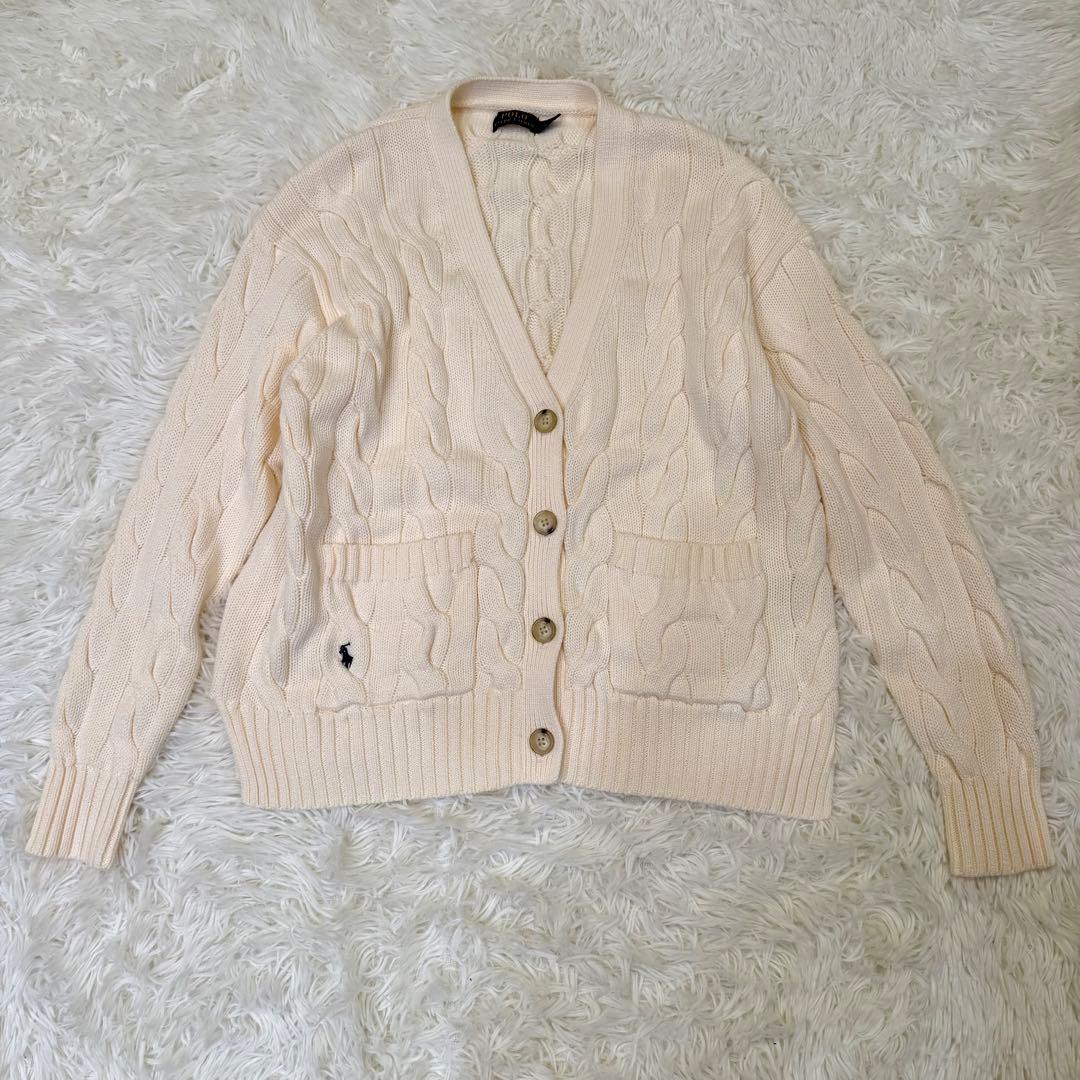 POLO RALPH LAUREN ケーブルニットカーディガン ポニー刺繍