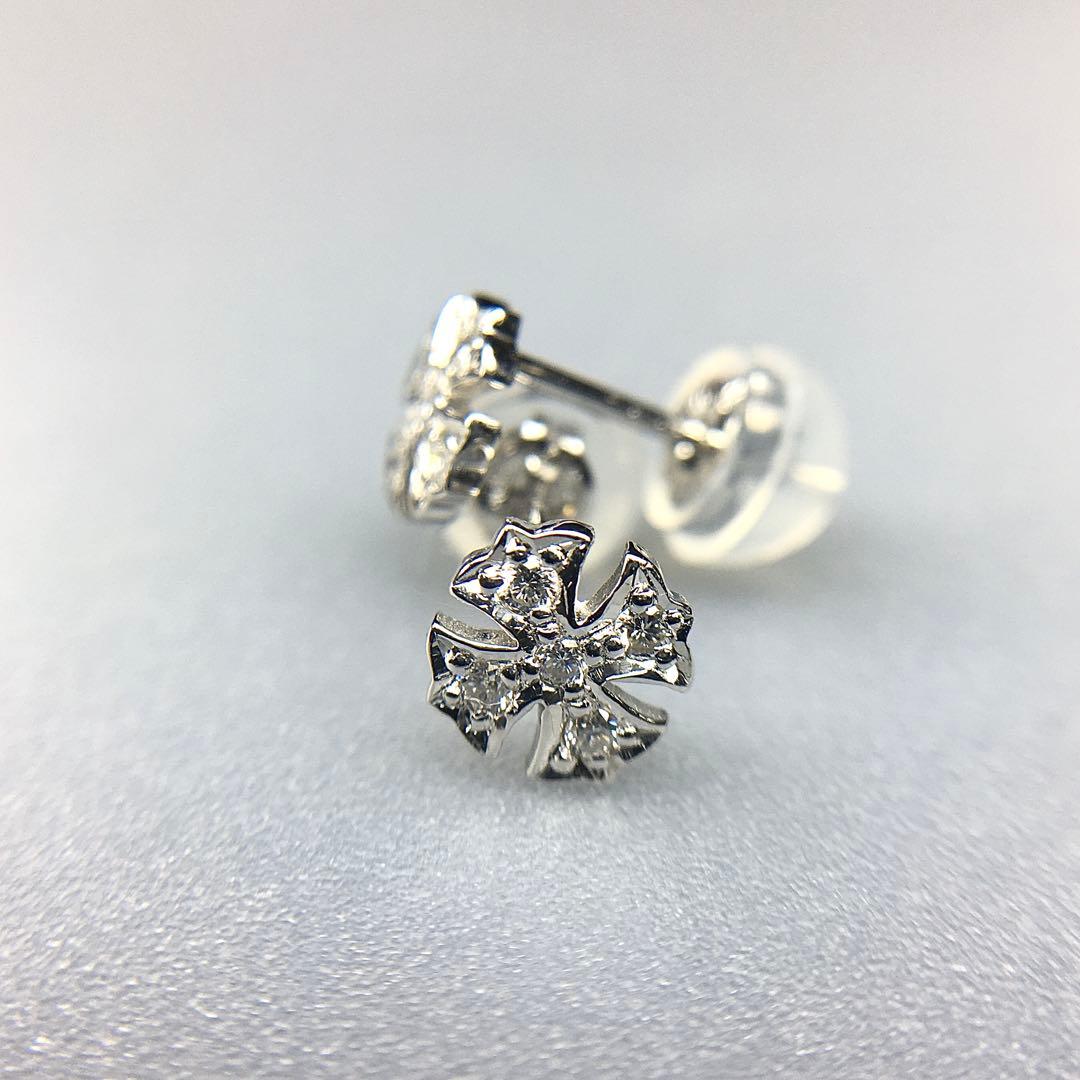 Pt900 ダイヤクロス スタッドピアス プラチナ